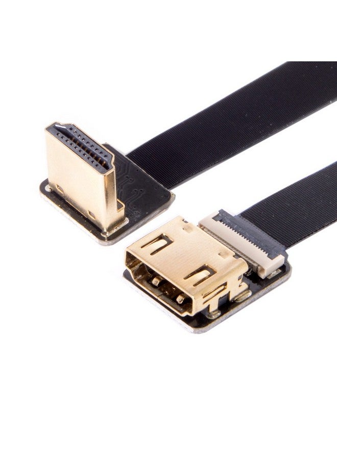 Cyfpv Down Angled 90 Degree Hdmi Male To Female Fpc Flat Cable For Hdtv Multicopter Aerial Photography (0.5M)