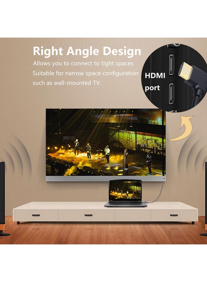 4K Hdmi Cable 1.490 Degrees Angle Hdmi Male To Male Cable 4K@30Hzgoldplated Connectorsupport Arc 3D Ethernetfor Hd Tv Lactop Pcprojectorblack(1M 3.2Ft) (Black Right To Right)