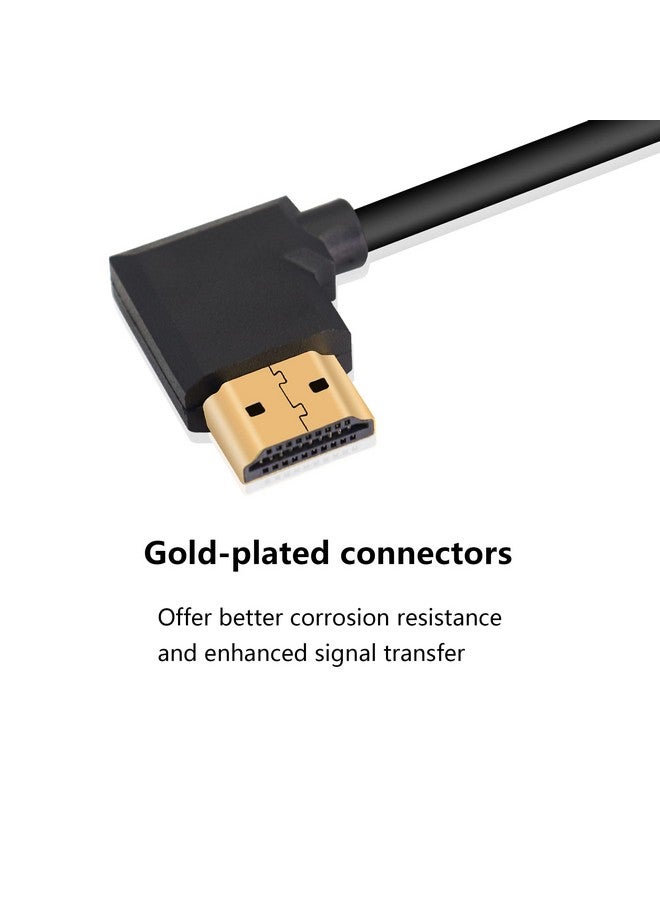 4K Hdmi Cable 1.490 Degrees Angle Hdmi Male To Male Cable 4K@30Hzgoldplated Connectorsupport Arc 3D Ethernetfor Hd Tv Lactop Pcprojectorblack(1M 3.2Ft) (Black Right To Right)