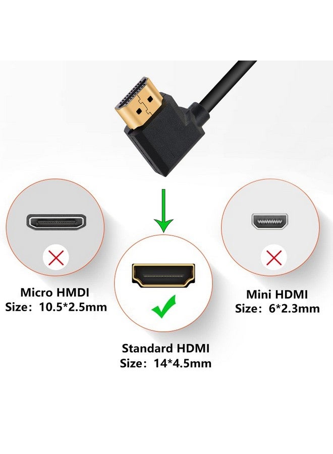 4K Hdmi Cable 1.490 Degrees Angle Hdmi Male To Male Cable 4K@30Hzgoldplated Connectorsupport Arc 3D Ethernetfor Hd Tv Lactop Pcprojectorblack(1M 3.2Ft) (Black Right To Right)