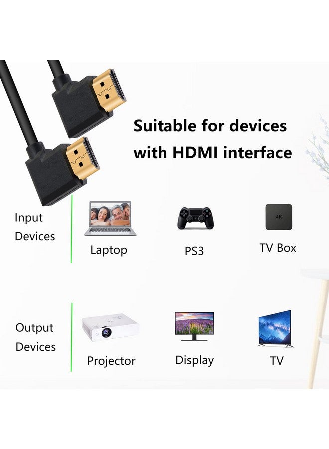 4K Hdmi Cable 1.490 Degrees Angle Hdmi Male To Male Cable 4K@30Hzgoldplated Connectorsupport Arc 3D Ethernetfor Hd Tv Lactop Pcprojectorblack(1M 3.2Ft) (Black Right To Right)