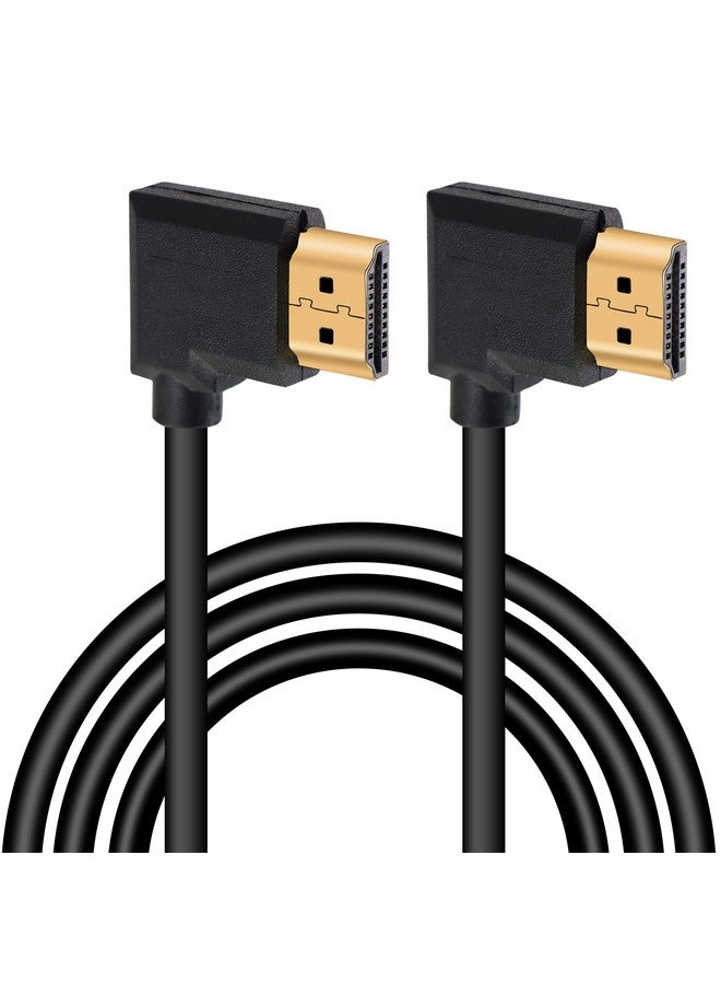 4K Hdmi Cable 1.490 Degrees Angle Hdmi Male To Male Cable 4K@30Hzgoldplated Connectorsupport Arc 3D Ethernetfor Hd Tv Lactop Pcprojectorblack(1M 3.2Ft) (Black Right To Right)