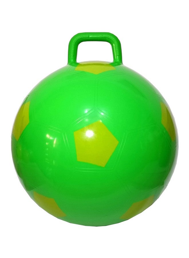 Space Hopper Ball With Pump In Soccer Ball Style 18In / 45Cm Diameter For Ages 36 Kangaroo Bouncer Hoppity Hippity Hop Ball (Green)