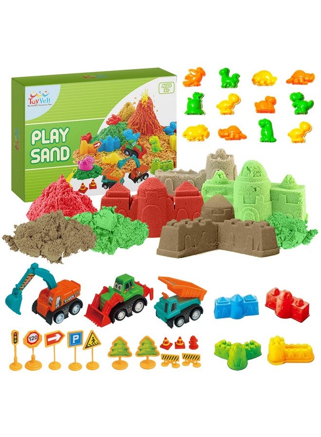 Sand Kit For Boys & Girls Magnetic Sand Construction Site & Drawing Table Experience With Dino Molds Purple Sand Castle Tools