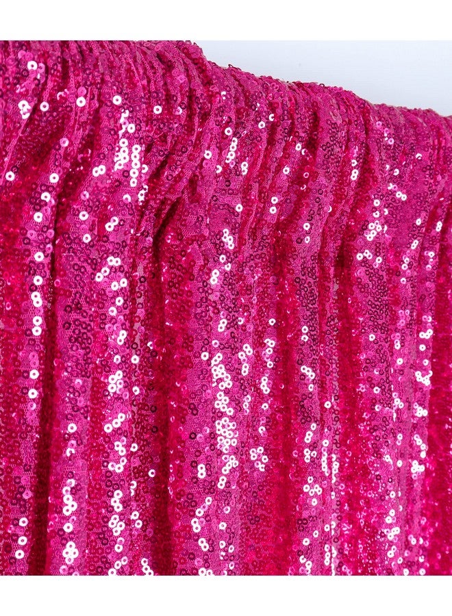 Sequin Backdrop Curtain 8Ftx8Ft Hot Pink Glitter Background Sequin Curtains Wedding Photo Backdrop Fuchsia Sequin Fabric Backdrops For Photography