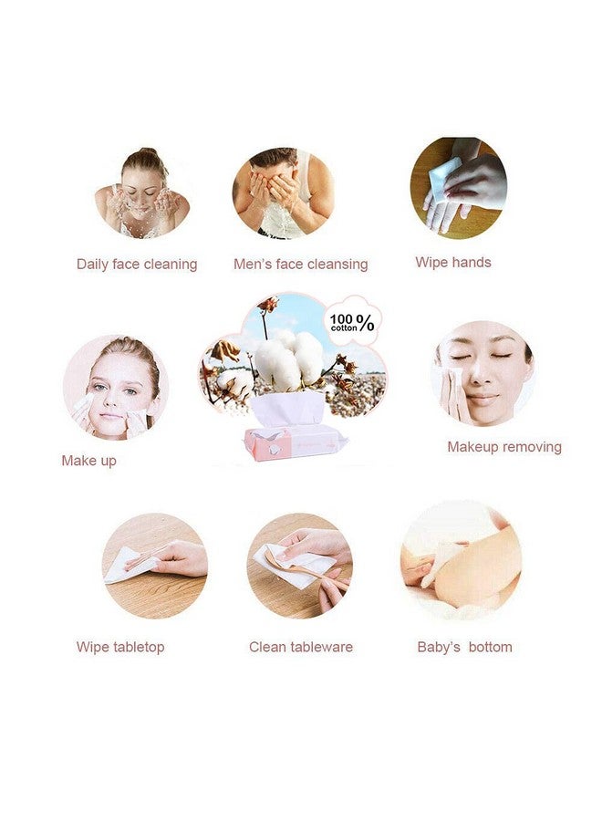 Extra Thick Dry Wipe Disposable Face Drying Towel 100% Cotton Lint Free Cotton Tissues (5 Pack)