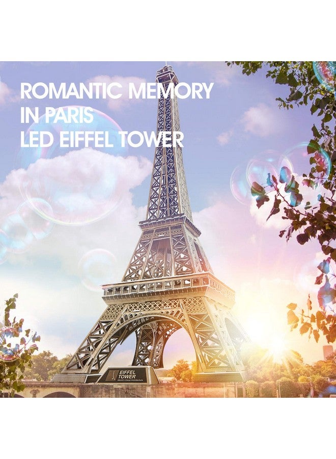 3D Puzzle For Adults Eiffel Tower With Shining Led Lights Romantic Paris Architecture Model Building Kits Decor Gift For Women Men 84 Pieces