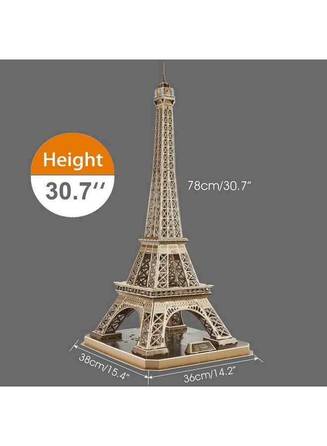 3D Puzzle For Adults Eiffel Tower With Shining Led Lights Romantic Paris Architecture Model Building Kits Decor Gift For Women Men 84 Pieces