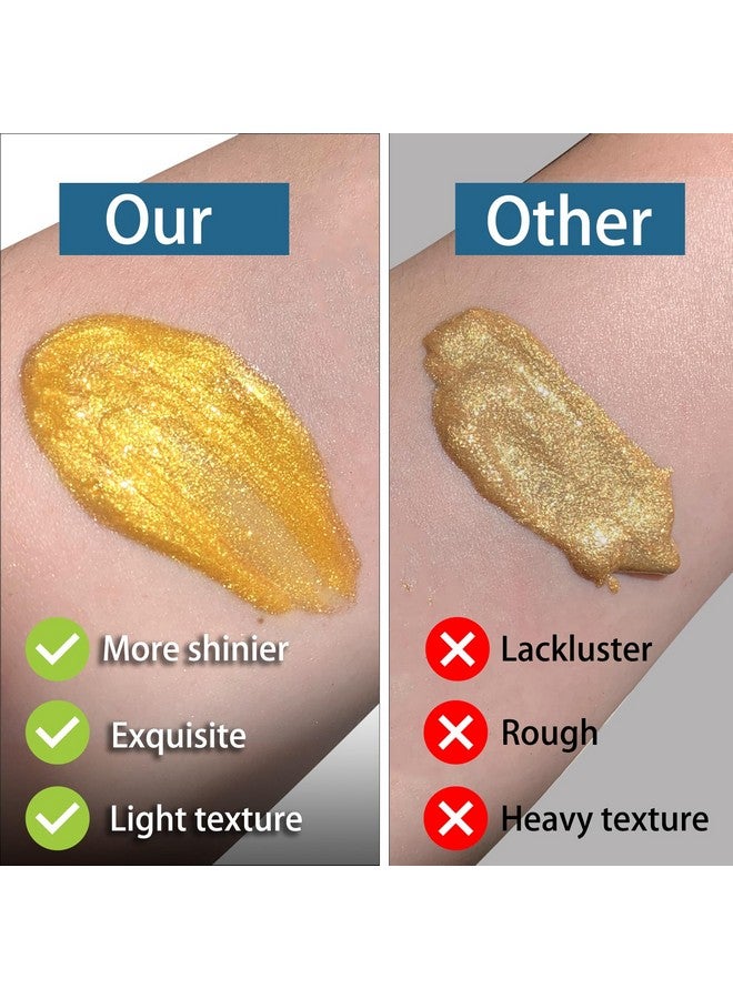 Liquid Illuminator Body Oil Glitter Waterproof 30Ml Gold Glotion Highlighter Makeup Face Luminizer Moisturizing Light Shimmering Glow Non Sticky Long Lasting