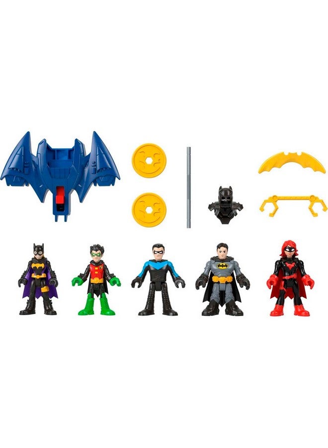 Imaginext Dc Super Friends Batman Toys Family Multipack Figure Set With 5 Characters & 7 Accessories For Ages 3+ Years