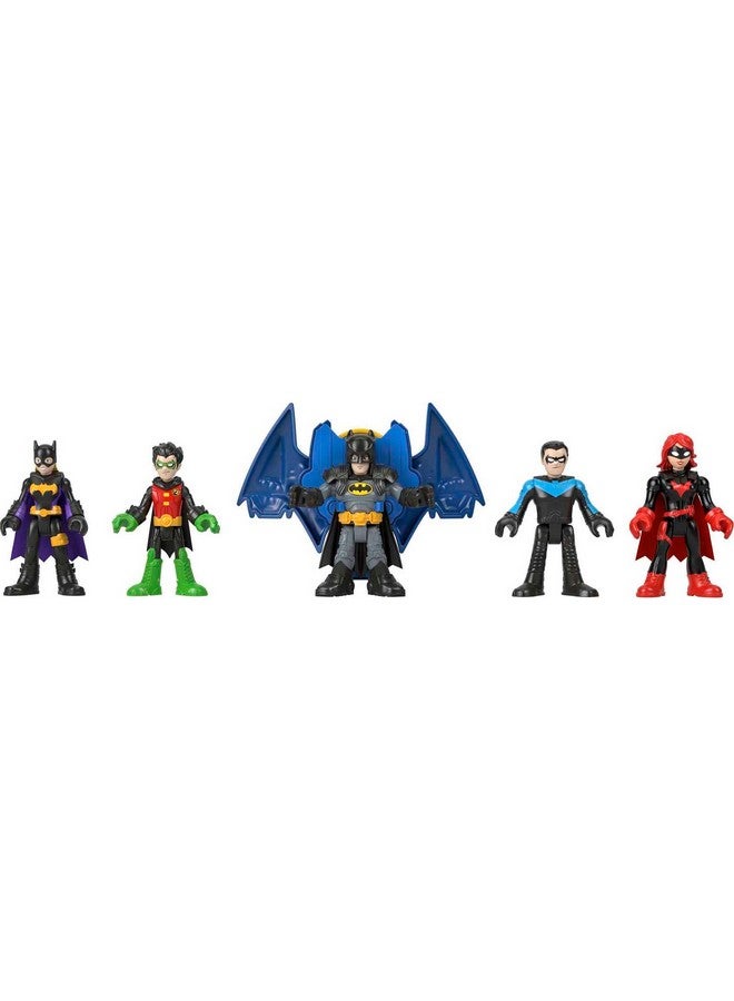 Imaginext Dc Super Friends Batman Toys Family Multipack Figure Set With 5 Characters & 7 Accessories For Ages 3+ Years