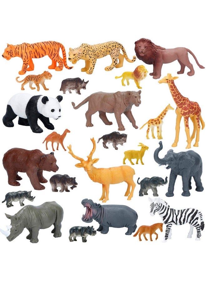 Jumbo Safari Animal Figures: Realistic Large Zoo Toys Set Tiger Lion Elephant Giraffe For Kids & Toddler Parties