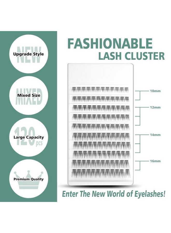 Lash Clusters 120 Pcs Cluster Lashes Lightweight Handmade Comfortable Natural Diy Eyelash Extension Diy At Home (Naturalmixed)