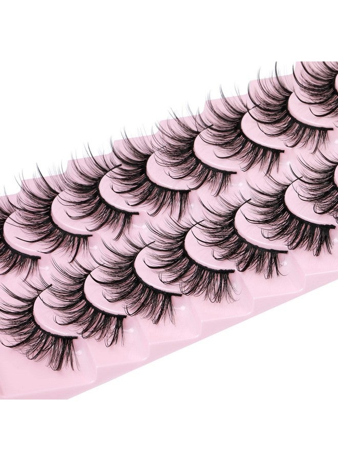False Eyelashes Fluffy Faux Mink Lashes Wispy Fairy Cat Eye Lashes Spiky Strip Lashes Extension Natural Volume Fake Lashes Pack By Gvefetiee 8 Pairs