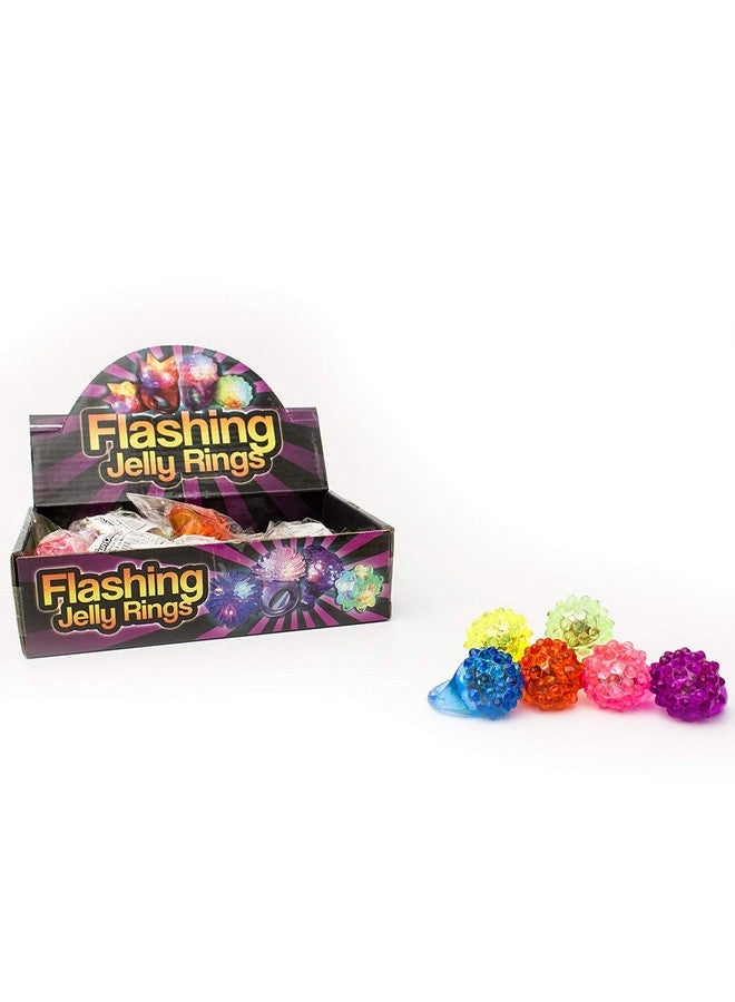 24 Pack Led Light Up Jelly Bumpy Rings ; In Bulk ; Kids Birthday Party Favors Raves Edm Concerts Giveaways Halloween Supplies Kids Sensory Toys.