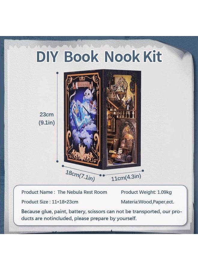 Diy Book Nook Kit 3D Wooden Puzzle Bookends Book Nook Shelf Insert Home & Book Decor With Dust Proof Book Nooks Dollhouse Kit Diy Decor Kit Booknook Model Kit Book Nook Kits For Adults (Rk02)