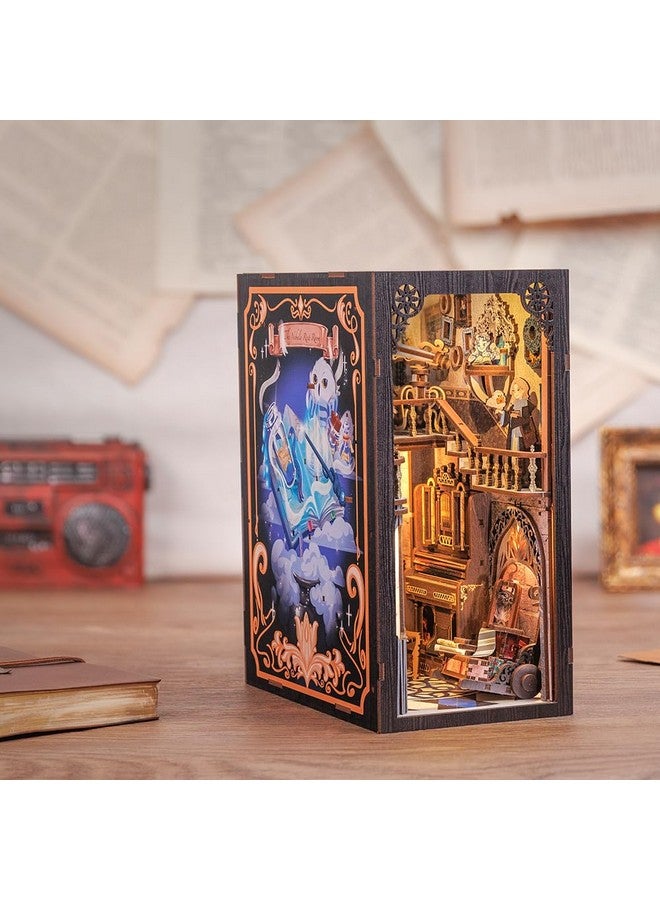 Diy Book Nook Kit 3D Wooden Puzzle Bookends Book Nook Shelf Insert Home & Book Decor With Dust Proof Book Nooks Dollhouse Kit Diy Decor Kit Booknook Model Kit Book Nook Kits For Adults (Rk02)