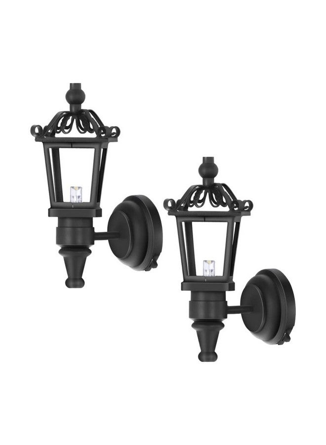 1/12 Scale Miniature Wall Lamps For Dollhouse 2Pcs Led Wall Sconces Vintage Wall Lamp Models With On / Off Switch Simulation Miniature Furniture For Doll House Accessories