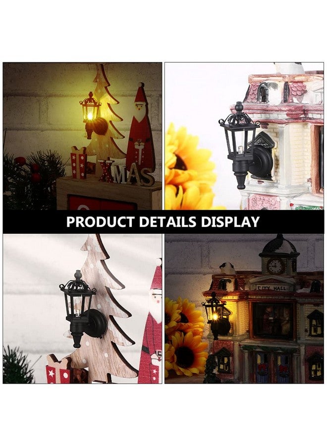 1/12 Scale Miniature Wall Lamps For Dollhouse 2Pcs Led Wall Sconces Vintage Wall Lamp Models With On / Off Switch Simulation Miniature Furniture For Doll House Accessories