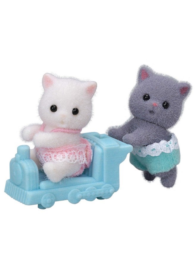 Persian Cat Twins Dolls Dollhouse Figures Collectible Toys; Figure & Accessory Included