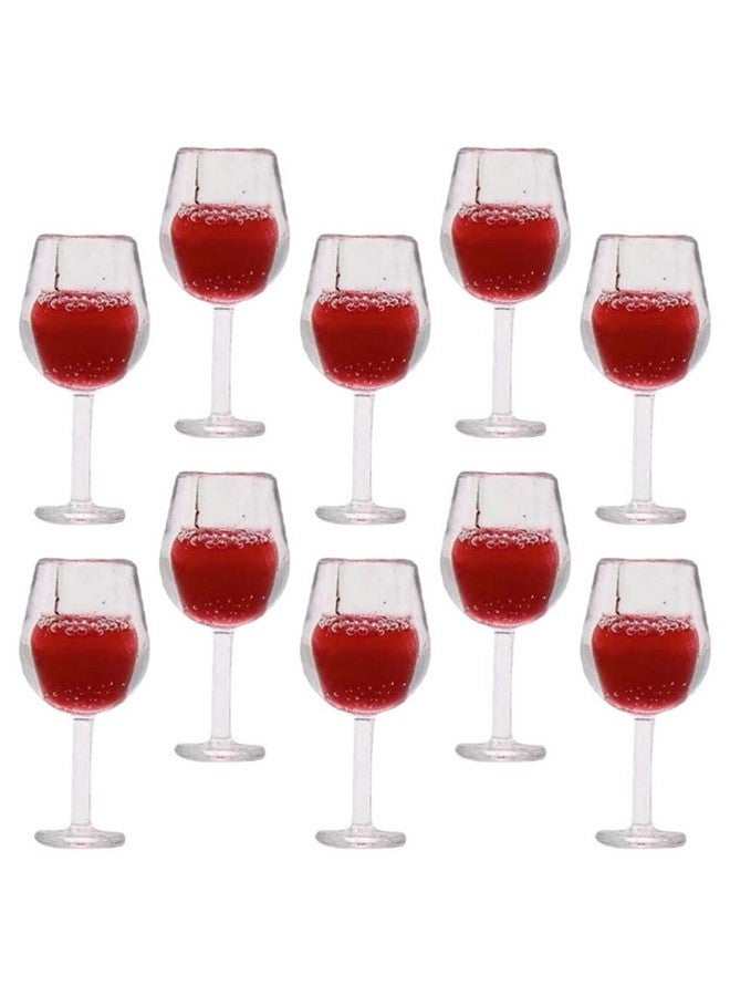 10Pcs Miniature Dollhouse Wine Glasses 1:12 Miniature Wine Glasses Mini Dollhouse Cocktail Glasses For Dollhouse Kitchen Accessories Decors