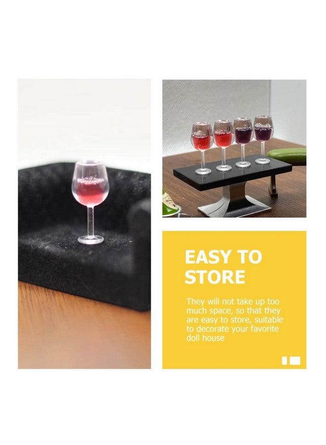 10Pcs Miniature Dollhouse Wine Glasses 1:12 Miniature Wine Glasses Mini Dollhouse Cocktail Glasses For Dollhouse Kitchen Accessories Decors