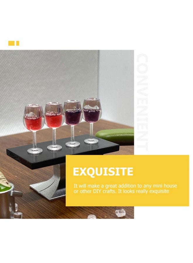 10Pcs Miniature Dollhouse Wine Glasses 1:12 Miniature Wine Glasses Mini Dollhouse Cocktail Glasses For Dollhouse Kitchen Accessories Decors