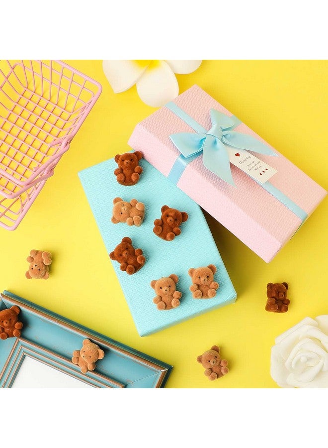 18 Pcs Miniature Flocked Plush Mini Bears Stuffed Bear Decorations For Birthday Cake Wedding Decorations Bear Party Favor Bag Charm Diy Decoration Supplies 1 Inch