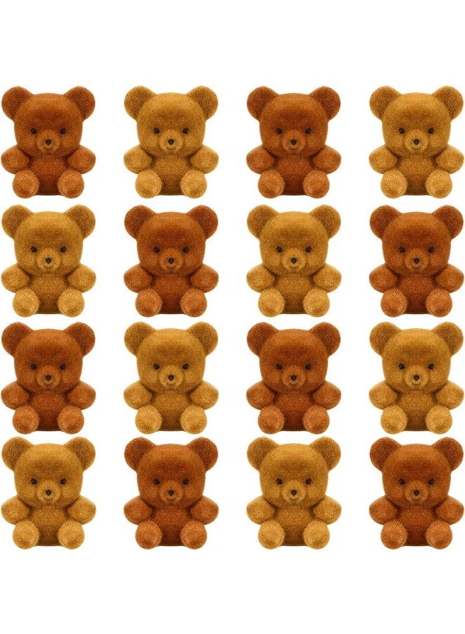 18 Pcs Miniature Flocked Plush Mini Bears Stuffed Bear Decorations For Birthday Cake Wedding Decorations Bear Party Favor Bag Charm Diy Decoration Supplies 1 Inch