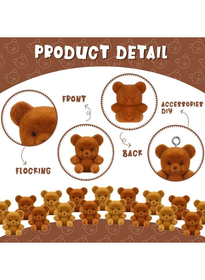18 Pcs Miniature Flocked Plush Mini Bears Stuffed Bear Decorations For Birthday Cake Wedding Decorations Bear Party Favor Bag Charm Diy Decoration Supplies 1 Inch