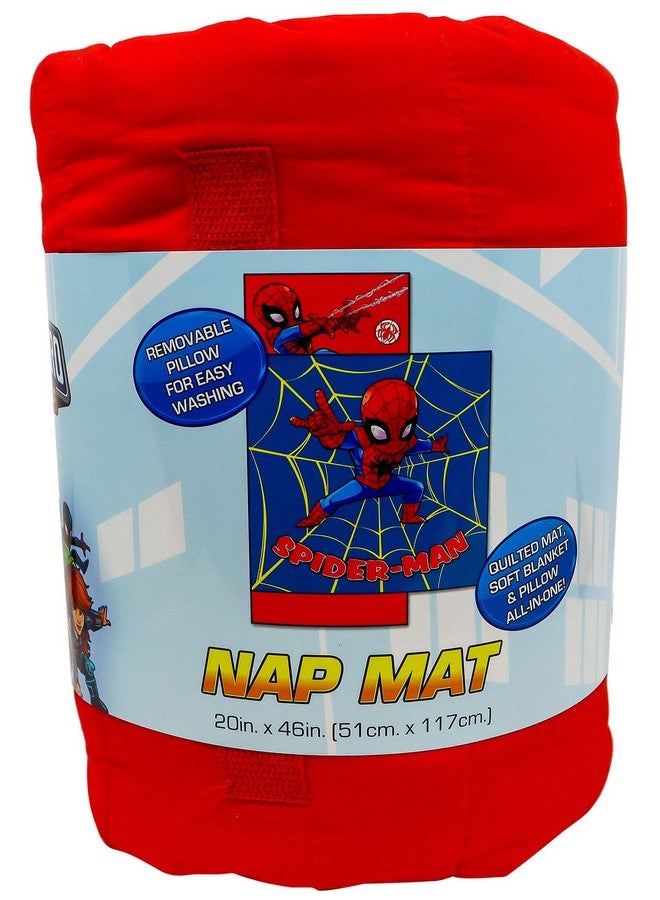 Marvel Super Hero Adventures Spidey Action Nap Mat Builtin Pillow And Blanket Featuring Spiderman Super Soft Microfiber Kids'/Toddler/Children'S Bedding Ages 35