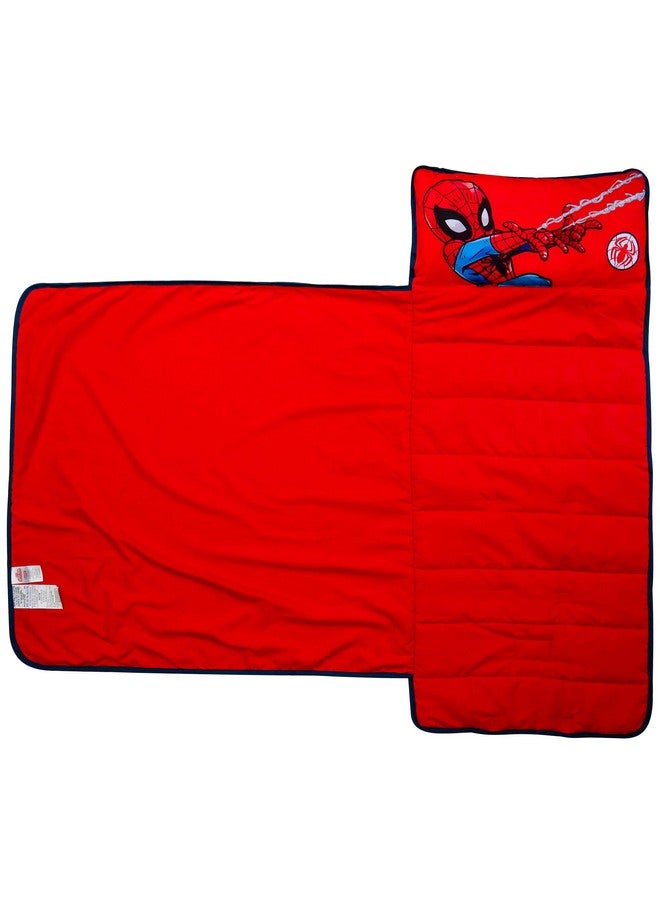 Marvel Super Hero Adventures Spidey Action Nap Mat Builtin Pillow And Blanket Featuring Spiderman Super Soft Microfiber Kids'/Toddler/Children'S Bedding Ages 35