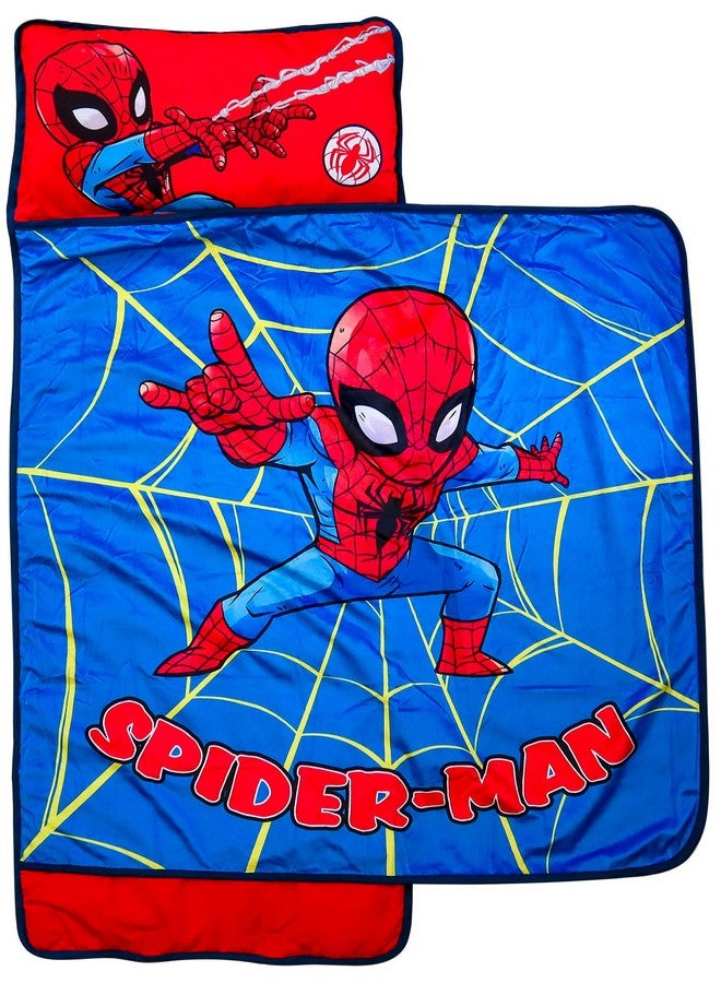 Marvel Super Hero Adventures Spidey Action Nap Mat Builtin Pillow And Blanket Featuring Spiderman Super Soft Microfiber Kids'/Toddler/Children'S Bedding Ages 35