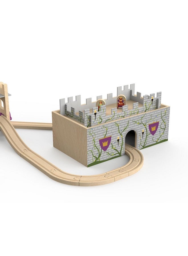 68 Pcs Fantasy Kingdom Adventure Wooden Railway Train Set In Wooden Storage Box Compatible With Thomas Brio Melissa And Doug Imaginarium Ikea