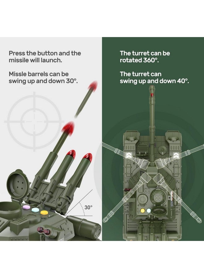 Military Vehicles Sets Tank Toy Set With Realistic Light And Sound Rotating Turret And Missile 4 Pack Assorted Alloy Army Vehicles Great Military Toy Tank Vehicle For Kids Boys