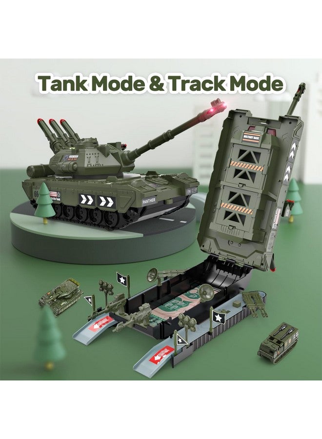 Military Vehicles Sets Tank Toy Set With Realistic Light And Sound Rotating Turret And Missile 4 Pack Assorted Alloy Army Vehicles Great Military Toy Tank Vehicle For Kids Boys