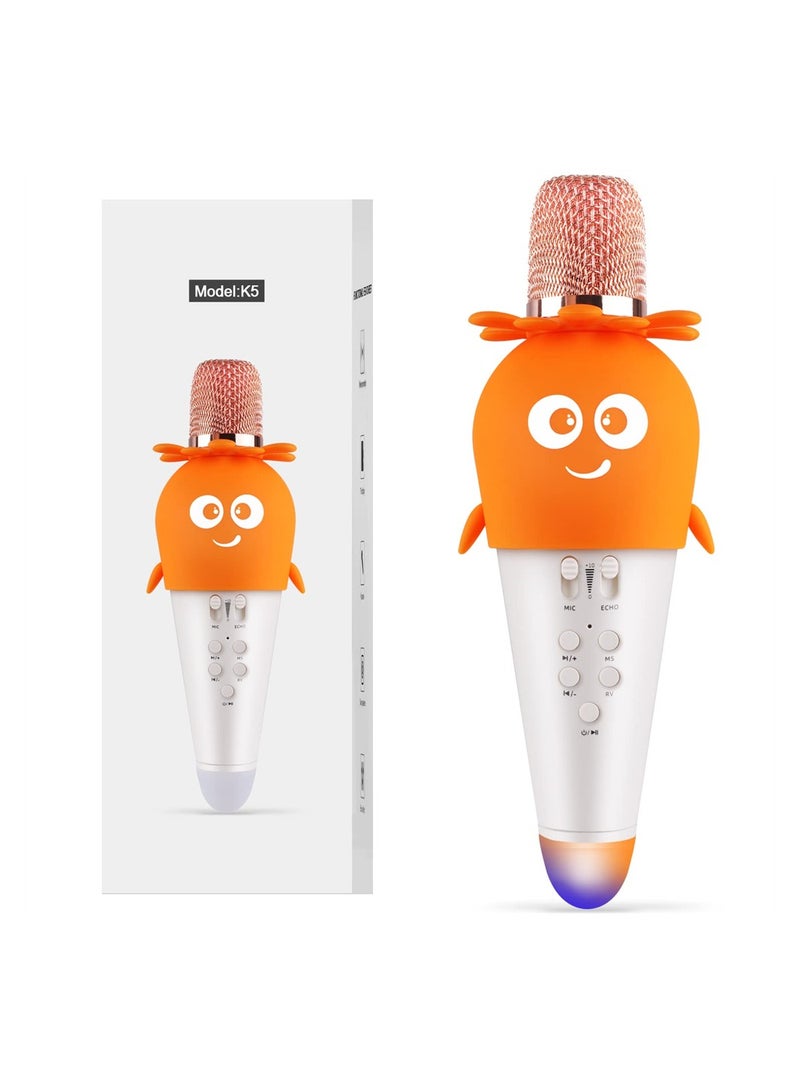 Microphone, Karaoke Wireless Microphone for Kids, Bluetooth Wireless Microphone Home Party Toys, Child Karaoke with Colorful Lights Magic Voice Changing, Echo Speaker, For Boys Girls