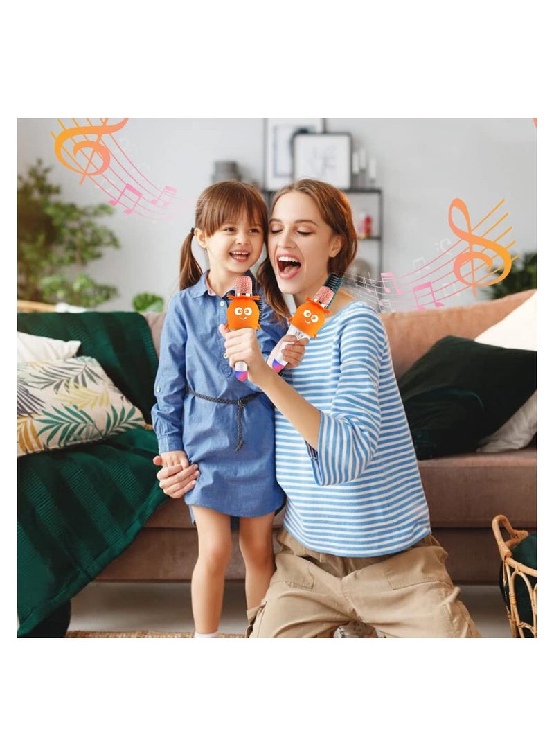 Microphone, Karaoke Wireless Microphone for Kids, Bluetooth Wireless Microphone Home Party Toys, Child Karaoke with Colorful Lights Magic Voice Changing, Echo Speaker, For Boys Girls