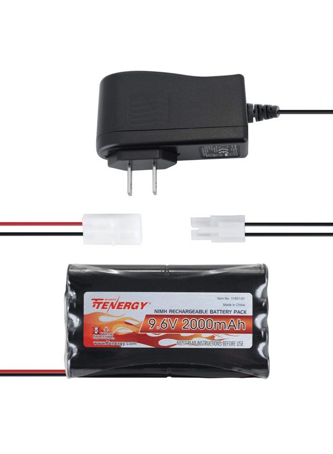 Nimh Battery Pack 9.6V Rc Battery High Capacity 2000Mah Rechargeable Flat Battery W/Standard Tamiya Connector + 9.6V Nimh/Nicd Hobby Battery Charger W/Standard Tamiya Connector