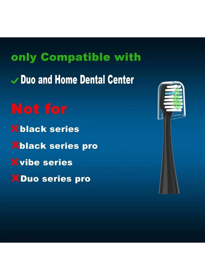 Verystep Replacement Toothbrush Heads 10 Pack Only For Aquasonic Duo And For Home Dental Center 5 Black+5 White Not For Aquasonic Other Series