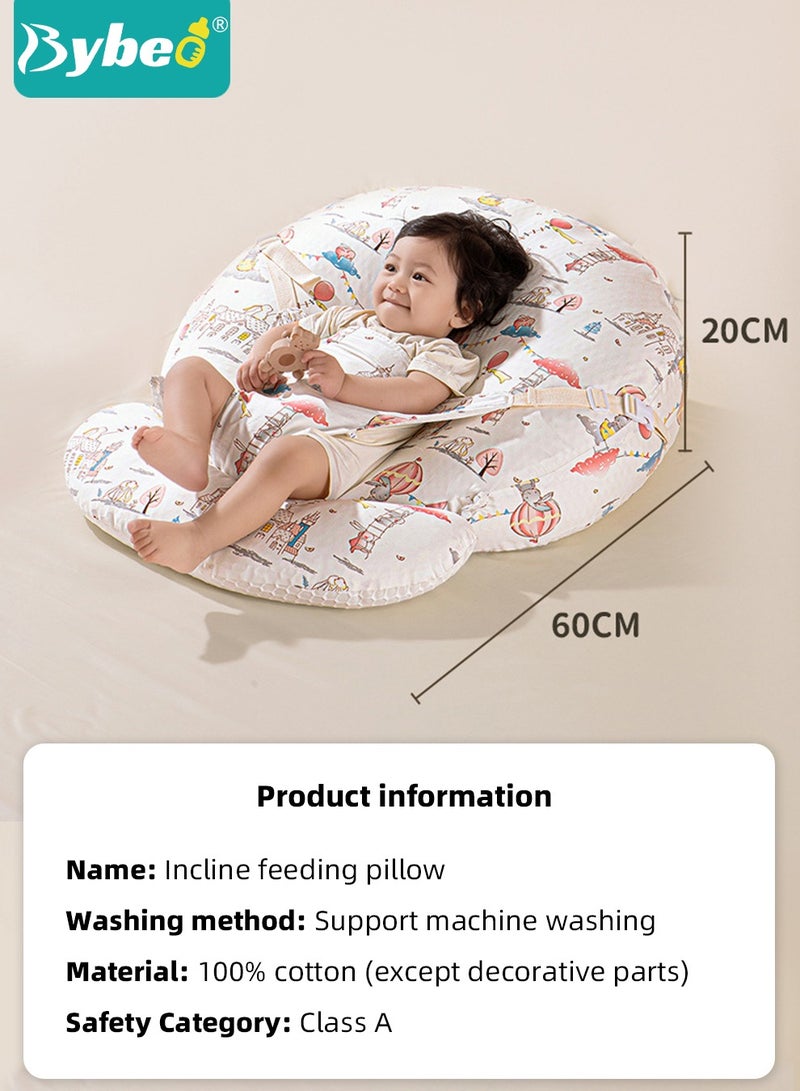 Baby Nursery Pillow, Removeable Breastfeeding Pillows, Toddler Bedding, Babies Nest for Sleeping, Anti vomit Milk Headrest for Newborn and Infant, 15 Degree Incline, for Better Night's Sleep