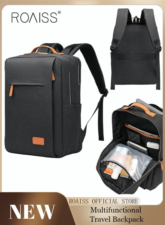 Functional Backpack Large Capacity Short Distance Travel Solid Color Design Light Business Style Student Backpack Computer Bag