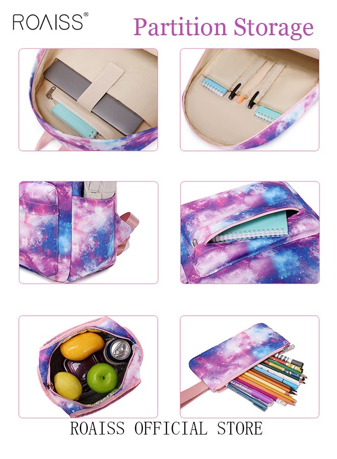 3 Piece Backpack Set Large Capacity Waterproof and Wear Resistant Same Color Series Lunch Bag and Pencil Case