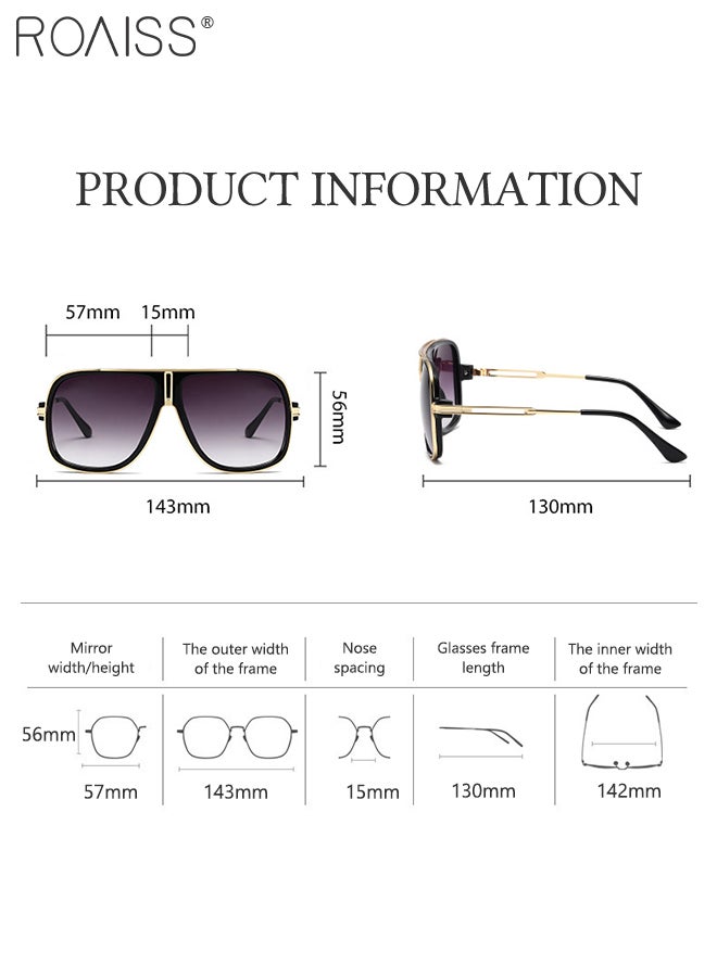 Aviator Sunglasses for Men Women, UV400 Protection Trendy Anti-Glare Classic Sun Shades with Glasses Case for Shopping Party Travel 57mm