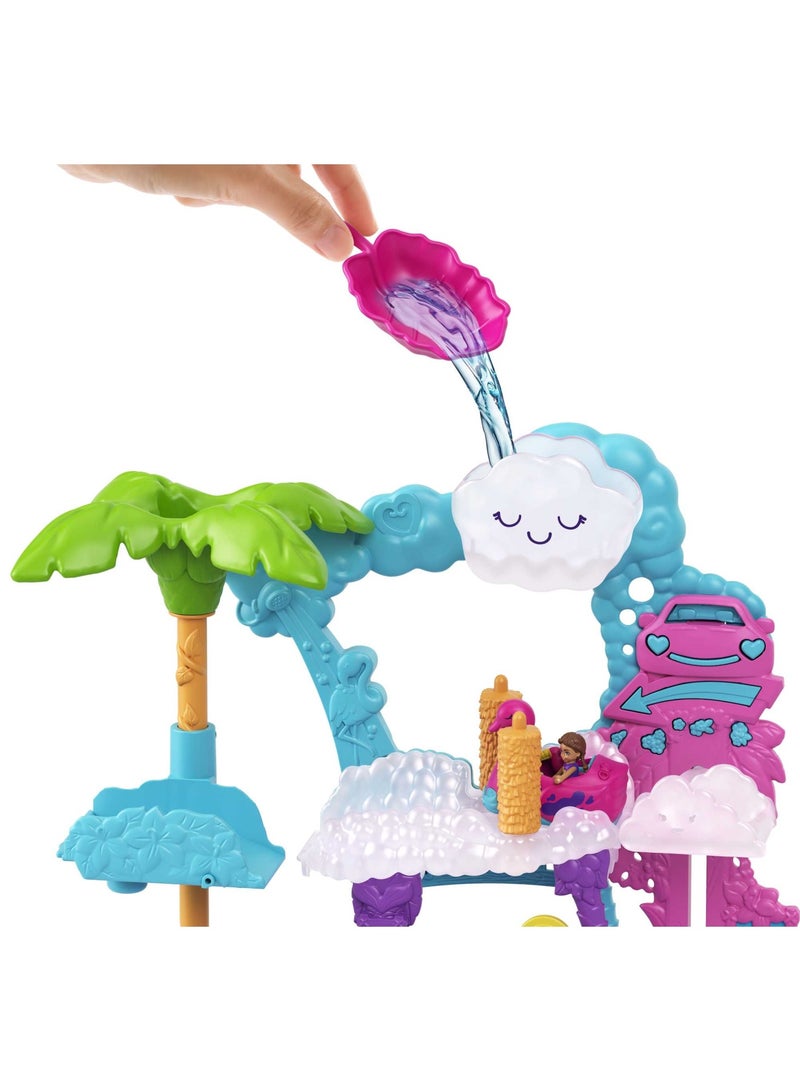 Pollyville Flamingo Fun Car Wash Playset