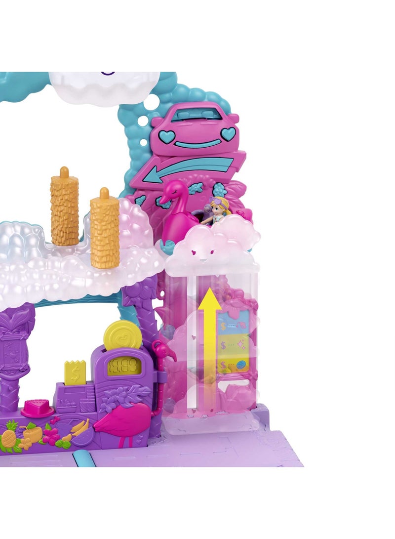 Pollyville Flamingo Fun Car Wash Playset