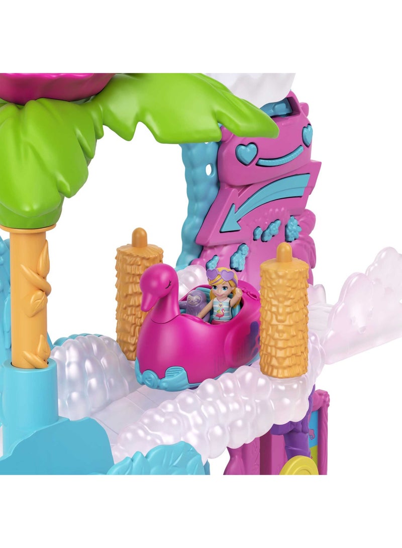 Pollyville Flamingo Fun Car Wash Playset