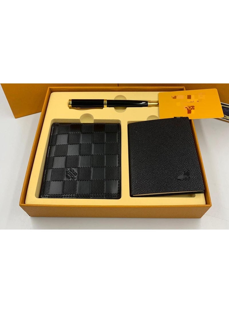 Gift Box Set for Men luxury wallet with  Notebook and Pen Business Stationery Gift Set