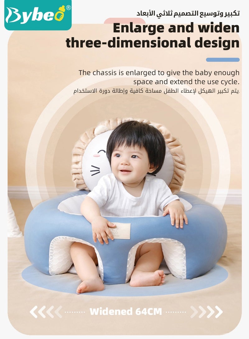 Baby Sofa Learn Sitting Chair, Nursery Sit Support Plush Seat, Soft Hugging Pillow Cushion, Infant Floor Seats, Non-slip Armchair, Cartoon Animal Design, Gift for Kids Boy Girl, Non-Washable Material