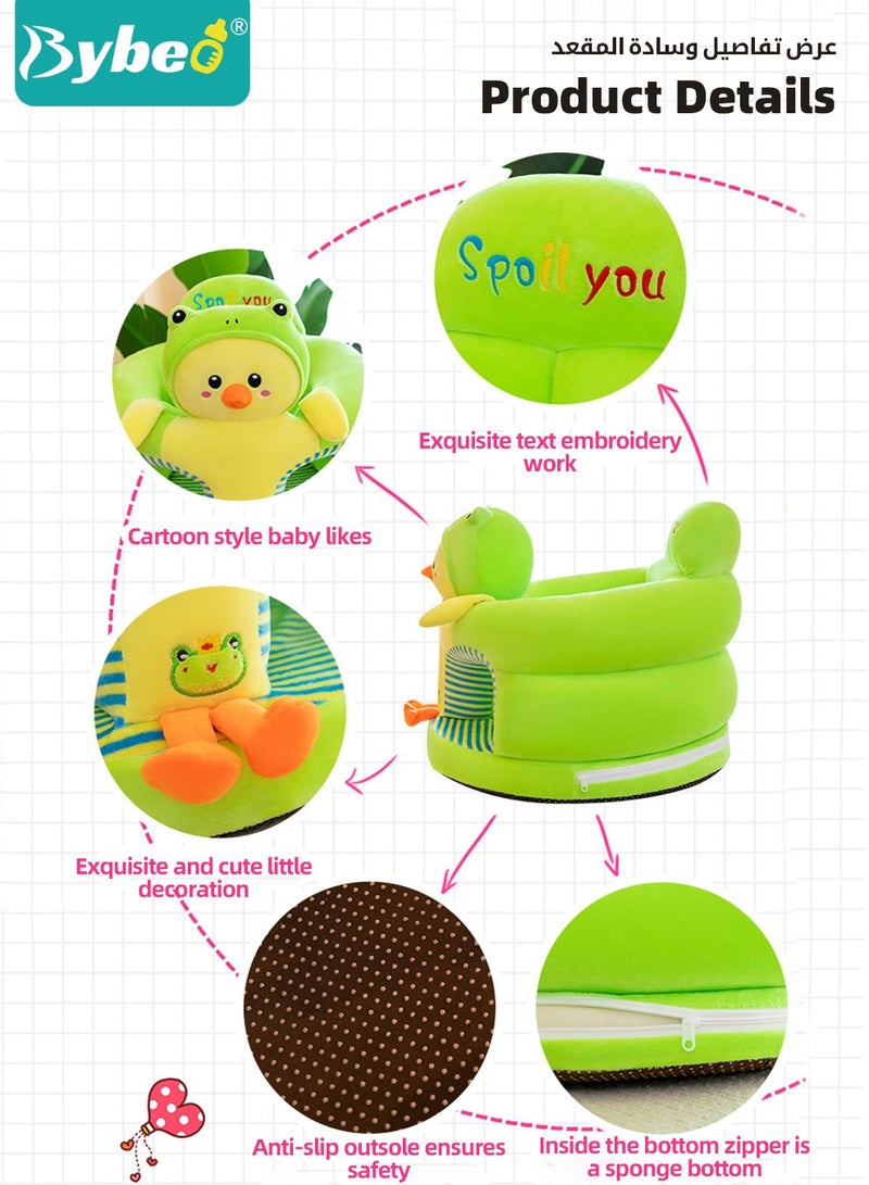 Baby Sofa Learn Sitting Chair, Nursery Sit Support Plush Seat, Soft Hugging Pillow Cushion, Infant Floor Seats, Non-slip Armchair, Cartoon Animal Design, Gift for Kids Boys Girls